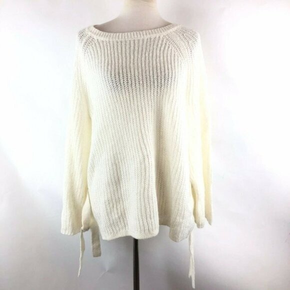 Project Naadam Open Knit Bell Sleeve Tied Sweater - Picture 3 of 8